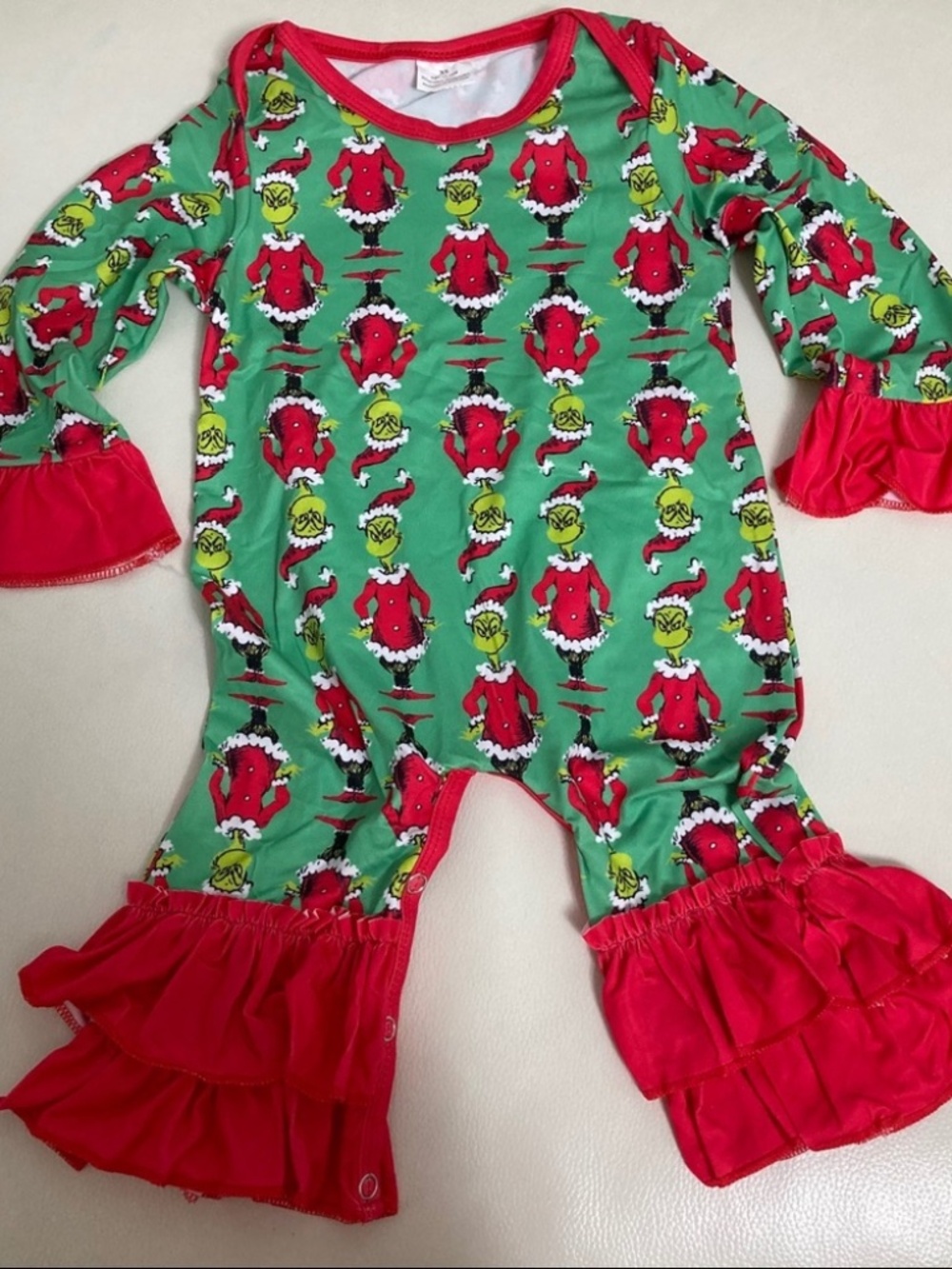 Boutique Christmas 🎄 grinch cute romper - Picture 2 of 4